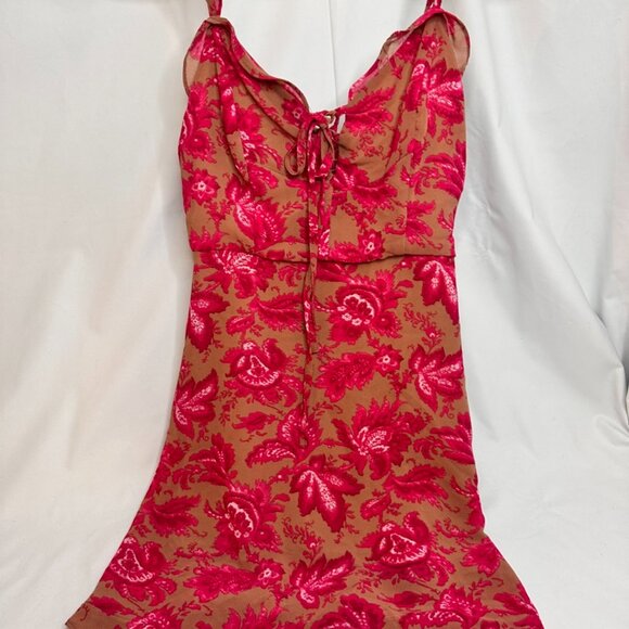 White Fox Boutique Spaghetti-Strap Dress Pink & Tan - Picture 2 of 12